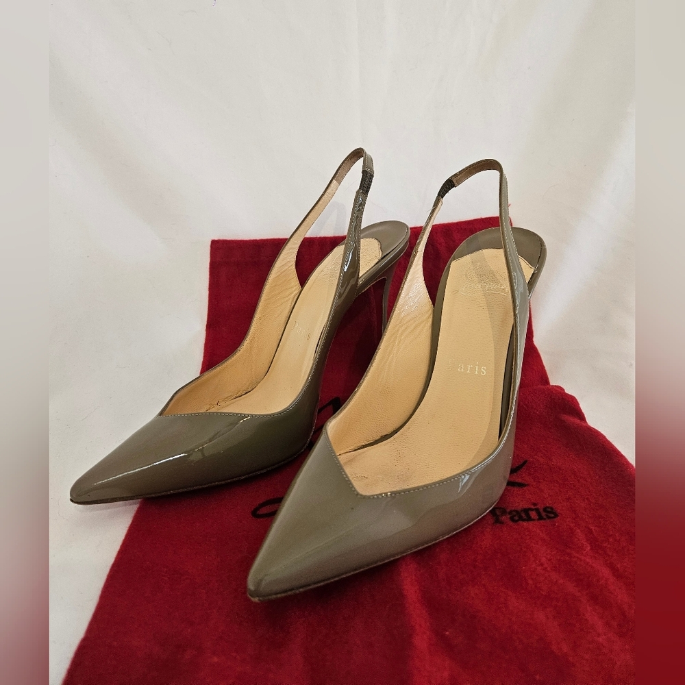 Christian Louboutin Olive Slingback Heels - Picture 6 of 7